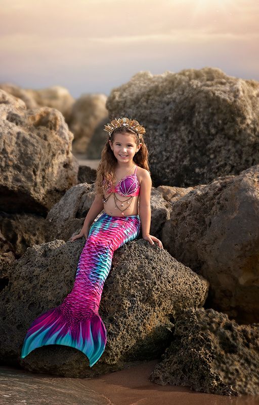 Kids Aqua Fairy Guppy Mermaid Tail Skin